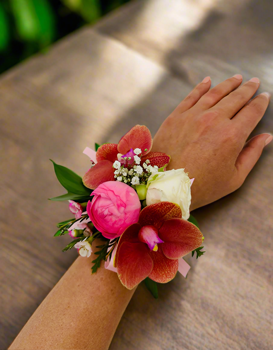 Orchid Pearl Wrist Corsage