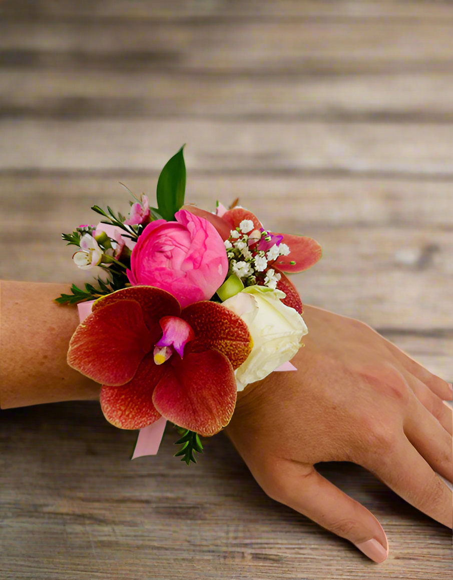 Orchid Pearl Wrist Corsage