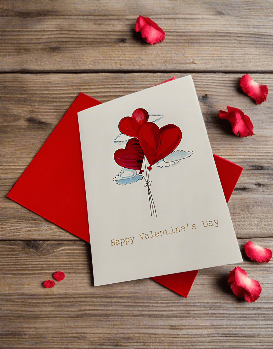 Happy Valentines - Heart Balloon Card - Impala Online