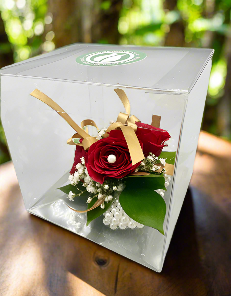 Red and Gold Pearl Wrist Corsage - Impala Online