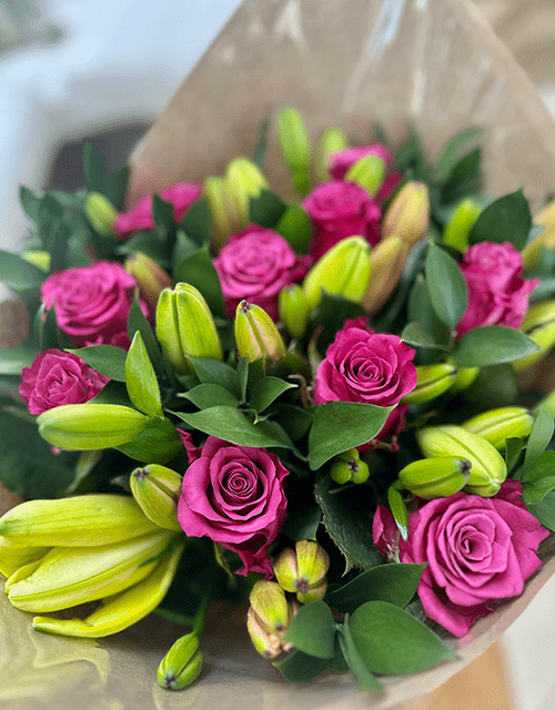 Sensational pink Rose and Lily Mix Bouquet - Impala Online