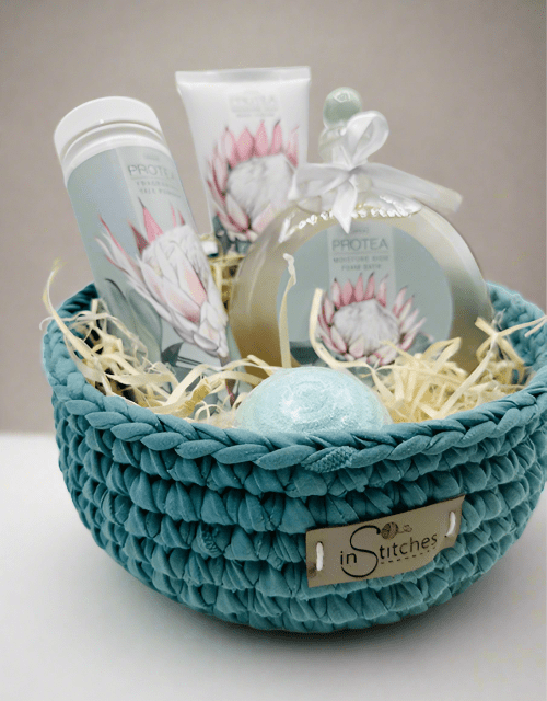 Teal Protea Gift Basket - Impala Online