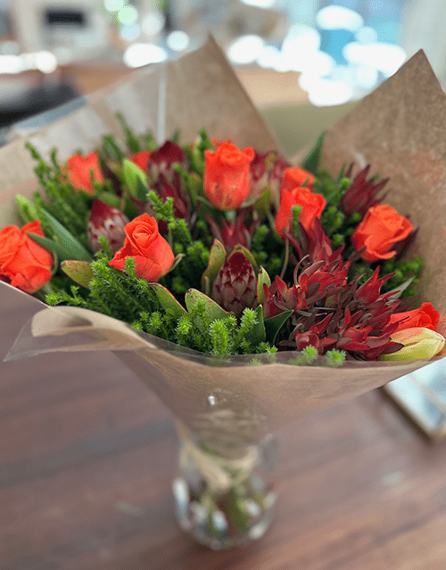 Tulip, Rose and Protea Mixed Bunch - Impala Online